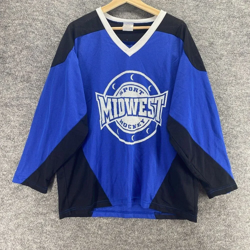 Tour Activewear Hoodie Men M Medium Blue V-Neck Long Sleeve Hockey Midwest
